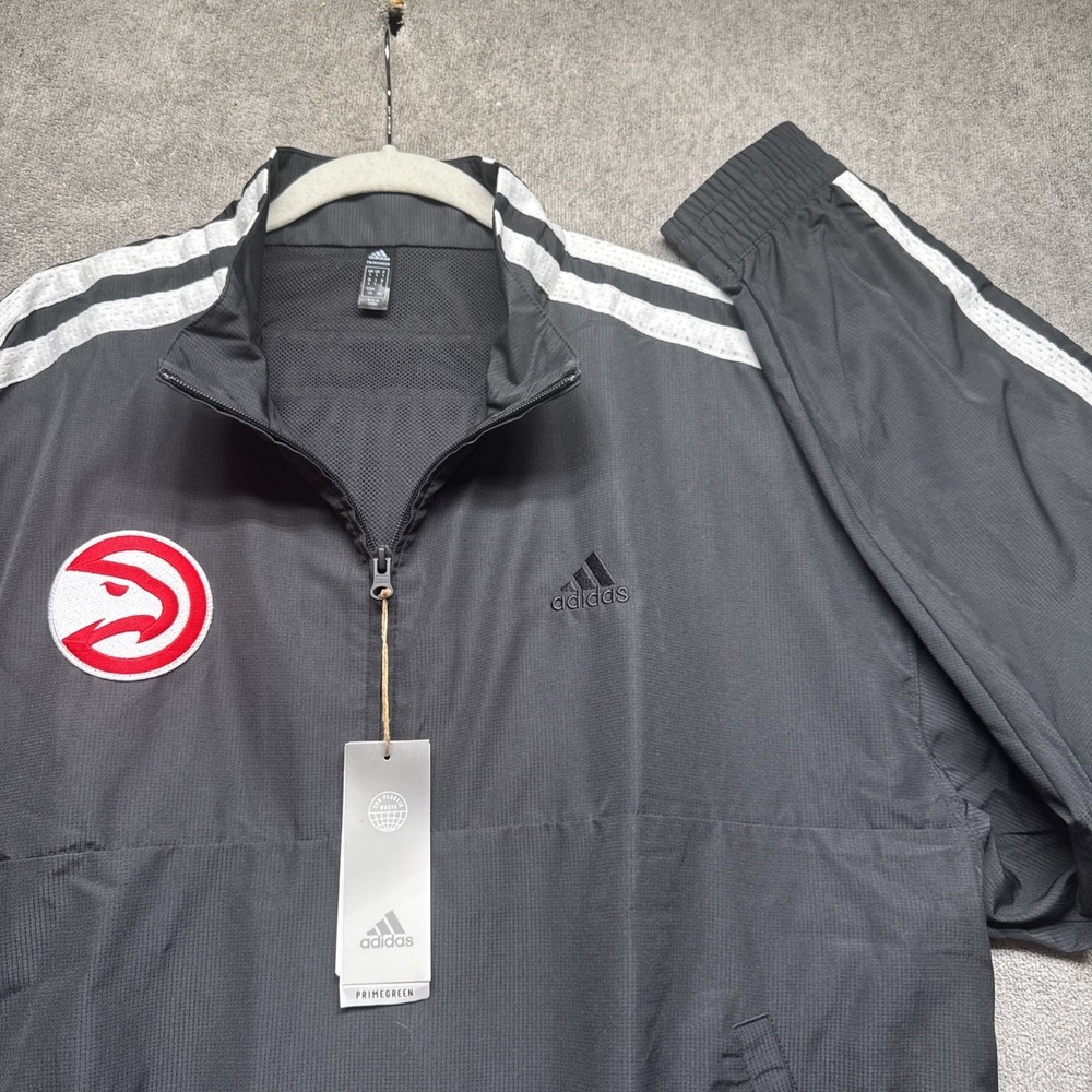 Atlanta Hawks Adidas AEROREADY 1/4 zip black training pullover men's large L